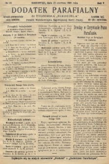 Dodatek Parafialny do Tygodnika „Niedziela” Parafii Wniebowzięcia Najświętszej Marii Panny. 1938, nr 25