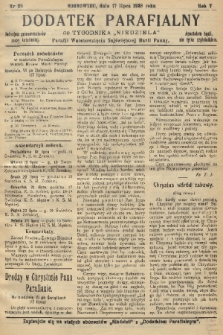 Dodatek Parafialny do Tygodnika „Niedziela” Parafii Wniebowzięcia Najświętszej Marii Panny. 1938, nr 29
