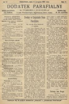 Dodatek Parafialny do Tygodnika „Niedziela” Parafii Wniebowzięcia Najświętszej Marii Panny. 1938, nr 34