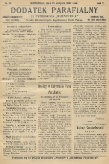 Dodatek Parafialny do Tygodnika „Niedziela” Parafii Wniebowzięcia Najświętszej Marii Panny. 1938, nr 35