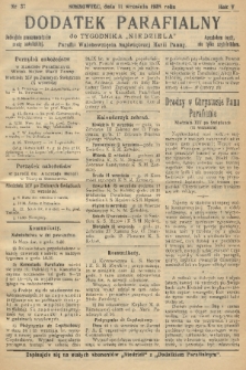 Dodatek Parafialny do Tygodnika „Niedziela” Parafii Wniebowzięcia Najświętszej Marii Panny. 1938, nr 37