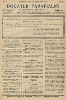 Dodatek Parafialny do Tygodnika „Niedziela” Parafii Wniebowzięcia Najświętszej Marii Panny. 1938, nr 45