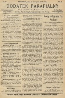 Dodatek Parafialny do Tygodnika „Niedziela” Parafii Wniebowzięcia Najświętszej Marii Panny. 1938, nr 46