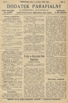 Dodatek Parafialny do Tygodnika „Niedziela” Parafii Wniebowzięcia Najświętszej Marii Panny. 1938, nr 50