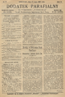 Dodatek Parafialny do Tygodnika „Niedziela” Parafii Wniebowzięcia Najświętszej Marii Panny. 1939, nr 22