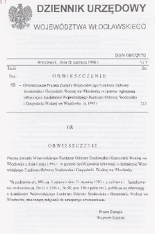 Dziennik Urzędowy Województwa Włocławskiego. 1996, nr 7