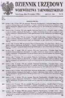 Dziennik Urzędowy Województwa Tarnobrzeskiego. 1998, nr 22