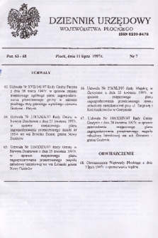 Dziennik Urzędowy Województwa Płockiego. 1997, nr 7
