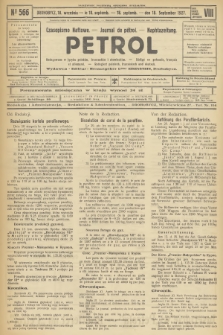 Petrol : czasopismo naftowe : journal de pétrol : Naphtazeitung. R.8, 1927, № 566