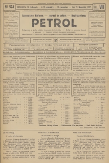 Petrol : czasopismo naftowe : journal de pétrol : Naphtazeitung. R.8, 1927, № 574