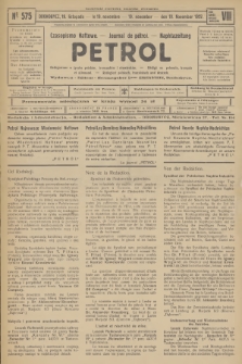 Petrol : czasopismo naftowe : journal de pétrol : Naphtazeitung. R.8, 1927, № 575