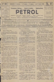 Petrol : czasopismo naftowe : journal de pétrol : Naphtazeitung. R.9, 1928, № 583