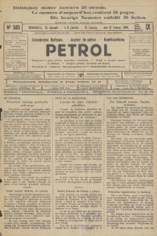 Petrol : czasopismo naftowe : journal de pétrol : Naphtazeitung. R.9, 1928, № 585