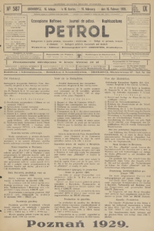 Petrol : czasopismo naftowe : journal de pétrol : Naphtazeitung. R.9, 1928, № 587
