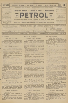 Petrol : czasopismo naftowe : journal de pétrol : Naphtazeitung. R.9, 1928, № 588