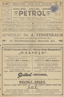 Petrol : czasopismo naftowe : journal de pétrol : Naphtazeitung. R.9, 1928, № 594