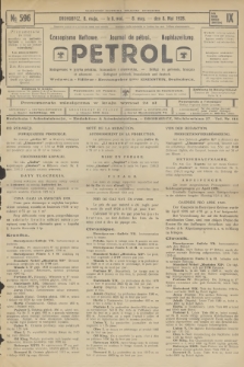 Petrol : czasopismo naftowe : journal de pétrol : Naphtazeitung. R.9, 1928, № 596