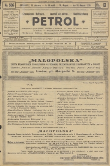 Petrol : czasopismo naftowe : journal de pétrol : Naphtazeitung. R.9, 1928, № 606
