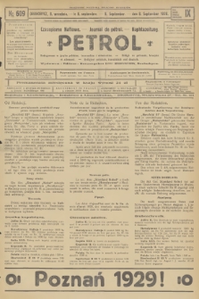 Petrol : czasopismo naftowe : journal de pétrol : Naphtazeitung. R.9, 1928, № 609
