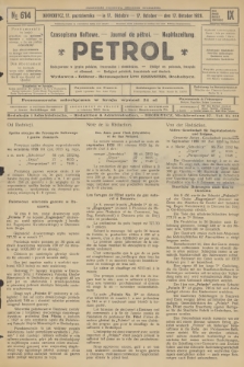 Petrol : czasopismo naftowe : journal de pétrol : Naphtazeitung. R.9, 1928, № 614