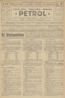 Petrol : czasopismo naftowe : journal de pétrol : Naphtazeitung. R.9, 1928, № 619