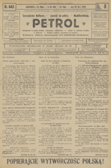 Petrol : czasopismo naftowe : journal de pétrol : Naphtazeitung. R.10, 1929, № 643