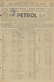 Petrol : czasopismo naftowe : journal de pétrol : Naphtazeitung. R.10, 1929, № 666