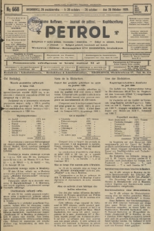 Petrol : czasopismo naftowe : journal de pétrol : Naphtazeitung. R.10, 1929, № 668
