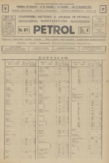 Petrol : czasopismo naftowe : journal de pétrol : Naphtazeitung. R.10, 1929, № 671