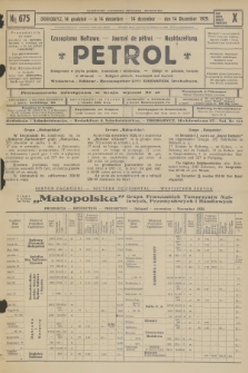 Petrol : czasopismo naftowe : journal de pétrol : Naphtazeitung. R.10, 1929, № 675