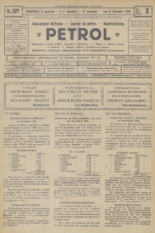 Petrol : czasopismo naftowe : journal de pétrol : Naphtazeitung. R.10, 1929, № 677