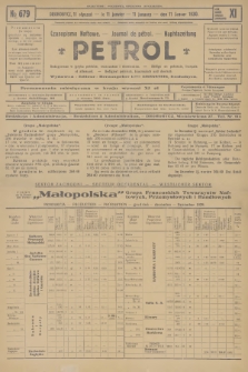 Petrol : czasopismo naftowe : journal de pétrol : Naphtazeitung. R.11, 1930, № 679