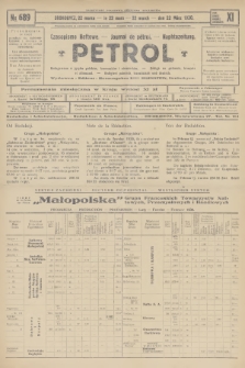 Petrol : czasopismo naftowe : journal de pétrol : Naphtazeitung. R.11, 1930, № 689