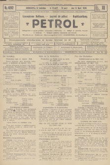 Petrol : czasopismo naftowe : journal de pétrol : Naphtazeitung. R.11, 1930, № 692