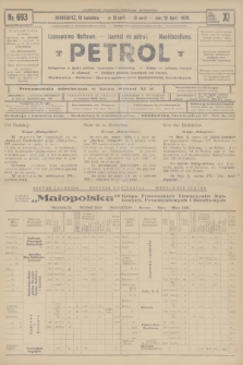 Petrol : czasopismo naftowe : journal de pétrol : Naphtazeitung. R.11, 1930, № 693