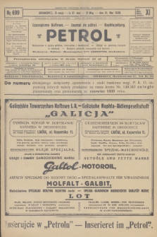Petrol : czasopismo naftowe : journal de pétrol : Naphtazeitung. R.11, 1930, № 699