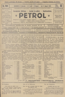 Petrol : czasopismo naftowe : journal de pétrol : Naphtazeitung. R.11, 1930, № 708
