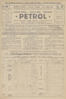Petrol : czasopismo naftowe : journal de pétrol : Naphtazeitung. R.11, 1930, № 709