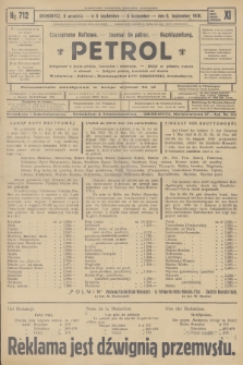 Petrol : czasopismo naftowe : journal de pétrol : Naphtazeitung. R.11, 1930, № 712