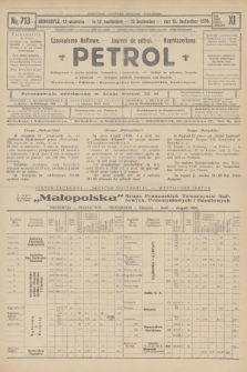 Petrol : czasopismo naftowe : journal de pétrol : Naphtazeitung. R.11, 1930, № 713