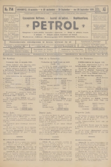 Petrol : czasopismo naftowe : journal de pétrol : Naphtazeitung. R.11, 1930, № 714