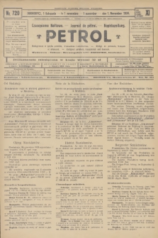 Petrol : czasopismo naftowe : journal de pétrol : Naphtazeitung. R.11, 1930, № 720