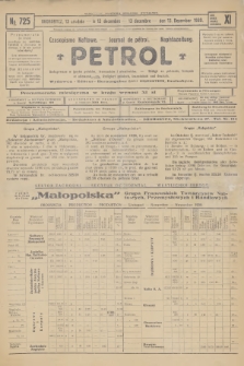 Petrol : czasopismo naftowe : journal de pétrol : Naphtazeitung. R.11, 1930, № 725