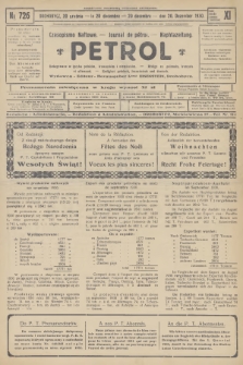 Petrol : czasopismo naftowe : journal de pétrol : Naphtazeitung. R.11, 1930, № 726