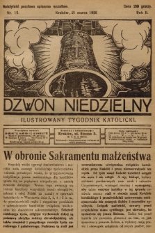 Dzwon Niedzielny : ilustrowany tygodnik katolicki. 1926, nr 12