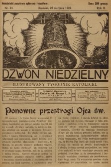 Dzwon Niedzielny : ilustrowany tygodnik katolicki. 1926, nr 34