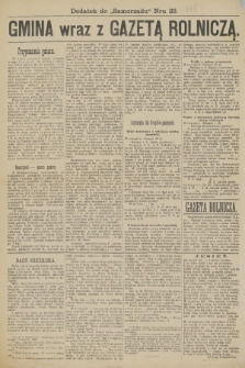 Samorząd : pismo społeczne, literacko-naukowe i ekonomiczno-handlowe. R.5, 1885, Dodatek do „Samorządu” nr 23