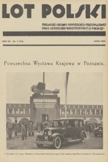 Lot Polski : organ Ligi Obrony Powietrznej i Przeciwgazowej oraz Aeroklubu Rzeczypospolitej Polskiej. R. 7, 1929, nr 7