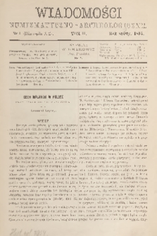 Wiadomości Numizmatyczno-Archeologiczne. R.6, 1895, nr 1