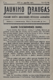 Jaunimo Draugas : mėnesinis jaunuomenės laikraštis. M.10, 1935, nr 5